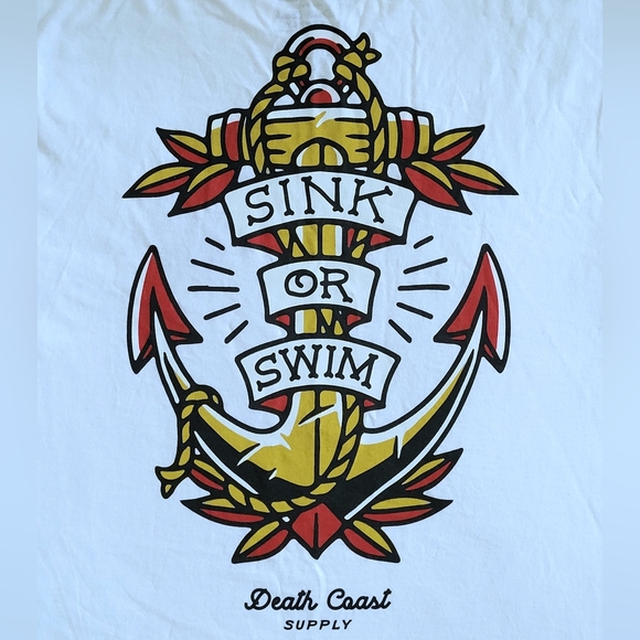 Death☠️ Coast Supply "Sink or Swim" Graphic Tee👕 - NWOT - Picture 9 of 13